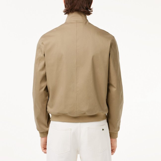 Embroidered logo harrington jacket in cotton beige Lacoste La Redoute
