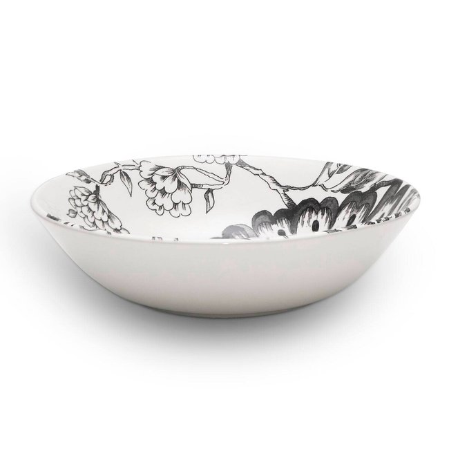 Set of 4 Botanical Night Cereal Bowls, black/white, WADE POTTERY