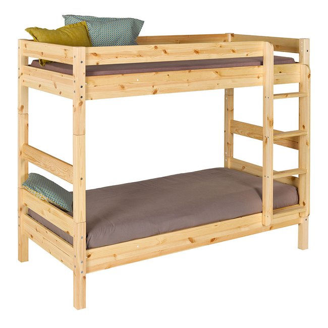 Pack lit superposé séparable avec 2 matelas Bois massif  AARON - AKITEN RETAIL