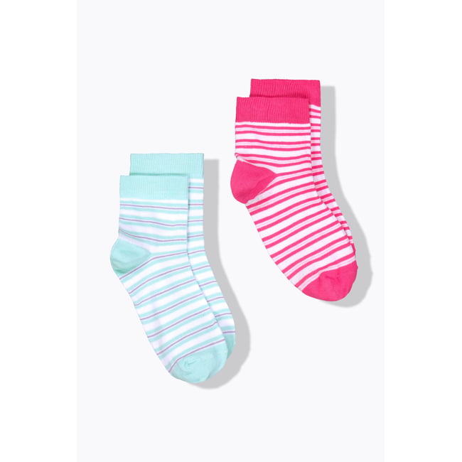 Chaussettes, lot de 2, rayures et tige courte - ULLA POPKEN