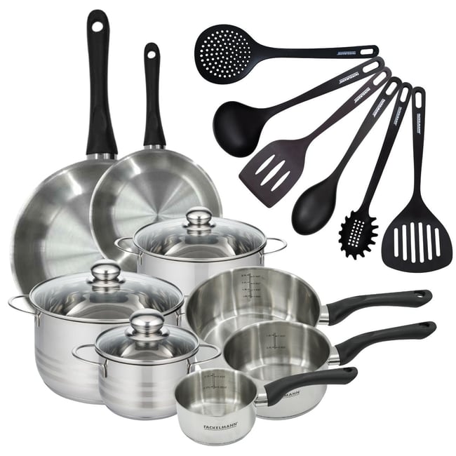 2 poêles 20/28, 3 faitouts 16/20/24, 3 casseroles 12/16/20 inox|noir <span itemprop=