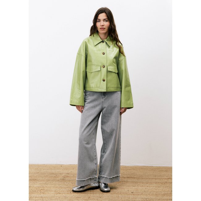 Veste  en coton CARMELIE citron vert <span itemprop=