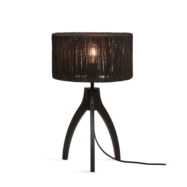Lampe À Poser Bambou IGUAZU Couleur noir <span itemprop=