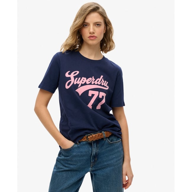 T-shirt Super 77 bleu marine atlantique <span itemprop=