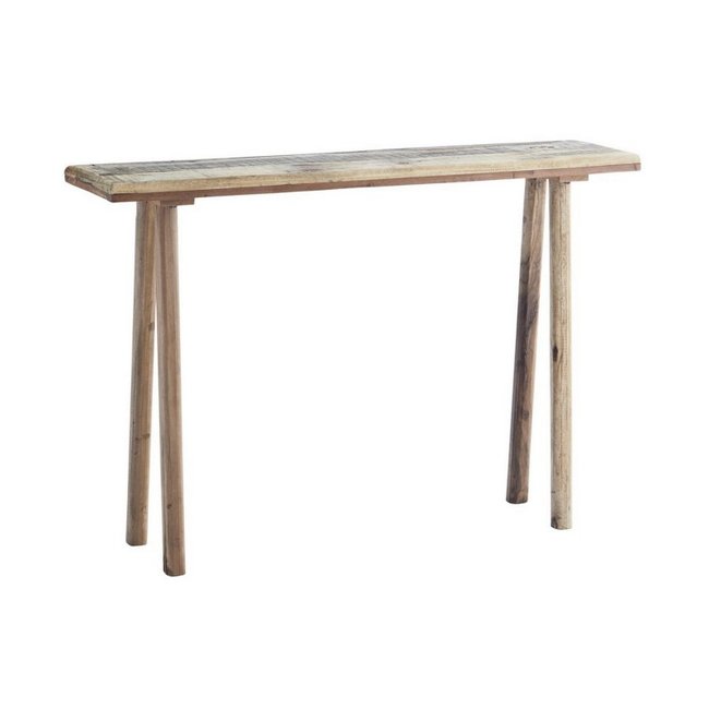Table console bois recyclé Couleur bois clair <span itemprop=
