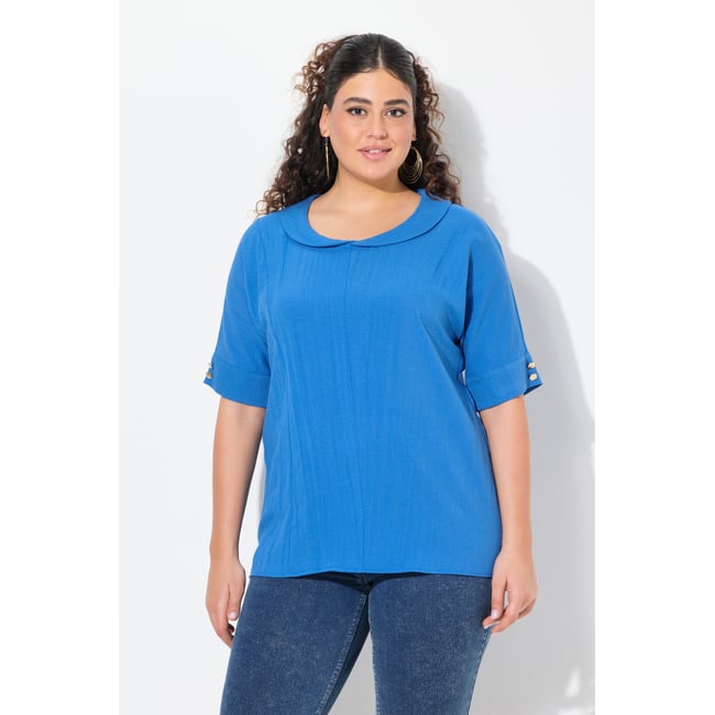 Blouse oversize bleu pétrole <span itemprop=