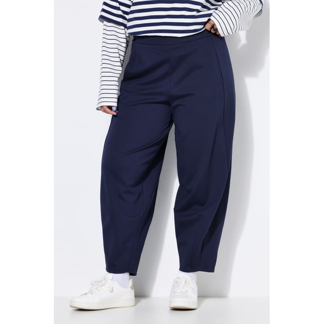 Pantalon coupe « barrel » bleu nuit <span itemprop=
