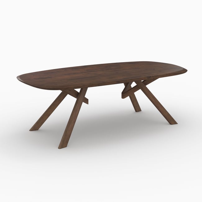 Table rectangulaire en bois d'hévéa massif - MERLIN Couleur marron foncé <span itemprop=