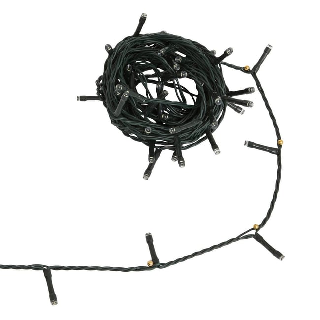 Guirlande lumineuse extérieure 80 LED 8 fonctions froid chaud long 6 m Couleur vert <span itemprop=