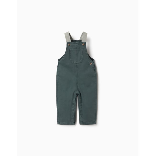 Salopette en coton avec poches vert foncé <span itemprop=