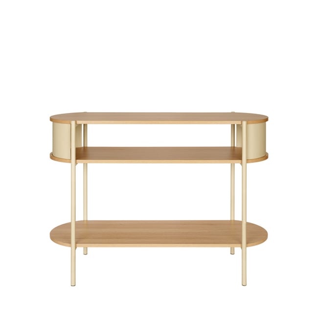 Console en bois et métal L100cm- PACO Couleur beige <span itemprop=
