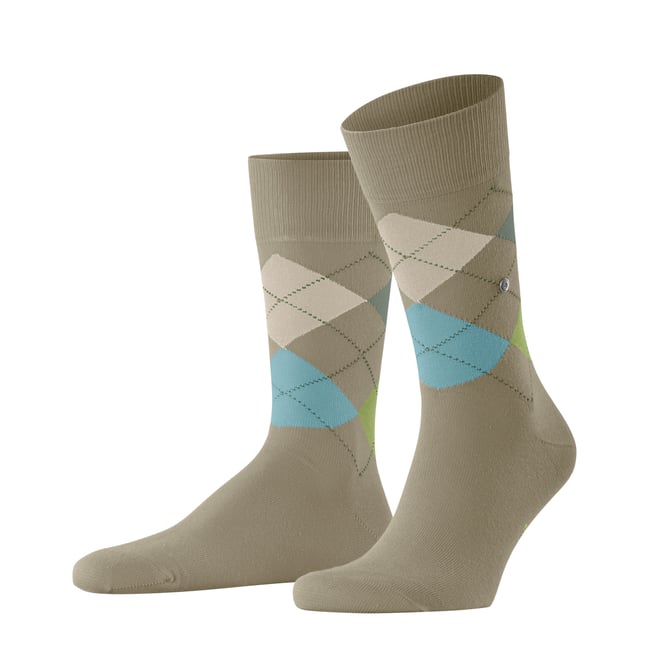 Chaussettes Femme Burlington Queen Opaque Coton Bio – Motif Argyle Losanges Colorés, Ultra Confort