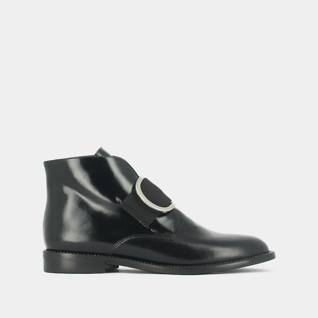 Lederboots Dida mit Schnalle schwarz <span itemprop=