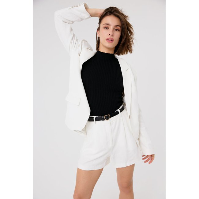 Blazer oversize en lin mélangé FAYE beige <span itemprop=