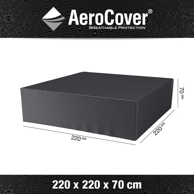 Garden Square Lounge Set Cover 220x220cm, grey, AEROCOVER