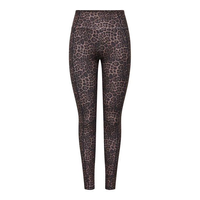 Legging de sport taille haute, imprimé léopard imprimé léopard <span itemprop=