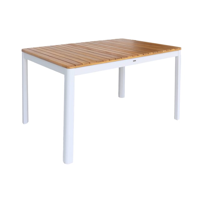 Table de jardin bois d'acacia 6 places SENORA blanc <span itemprop=