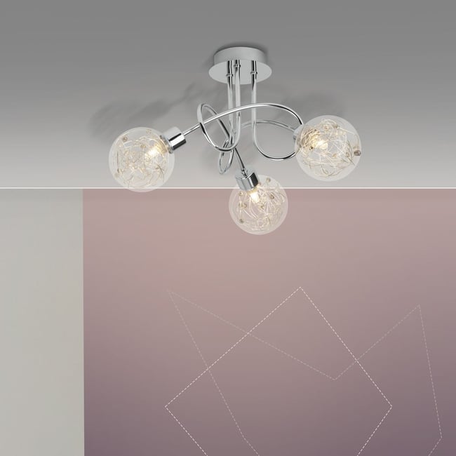 Plafonnier    JOYA Couleur chromé <span itemprop=