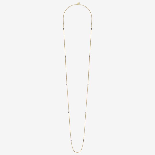 Sautoir venus quartz fumé brun <span itemprop=
