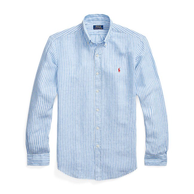 Рубашка прямая из льна в полоску - POLO RALPH LAUREN