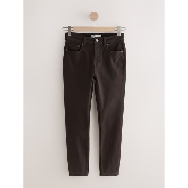 Jean skinny authentique décontracté marron chocolat <span itemprop=