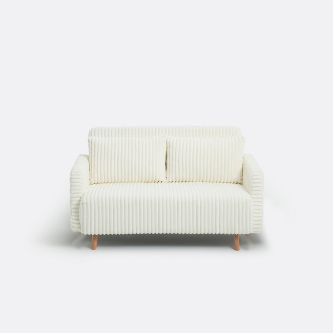 Convertible, velours grosses côtes, 2 pl. Cosico ecru <span itemprop=