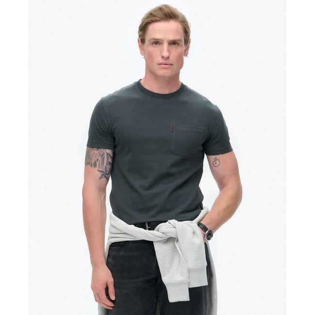 T-shirt délavé à poche Essential - SUPERDRY