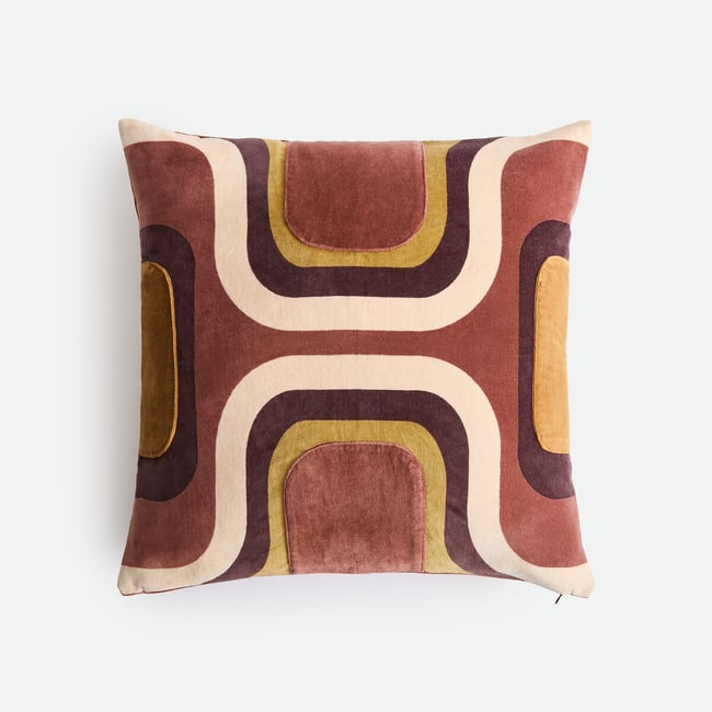 Funda de cojín, de algodón, 50 x 50 cm, TADZIO terracota/ámbar <span itemprop=