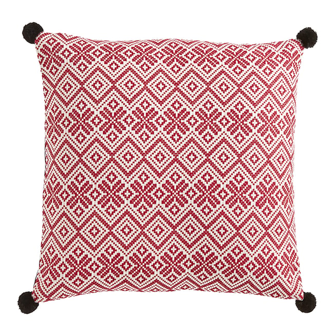 Housse de coussin décoratif en coton 50x50 NOËL rouge <span itemprop=