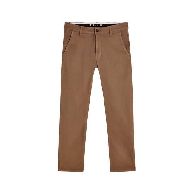 PANTALON CHINO TEAK marron <span itemprop=