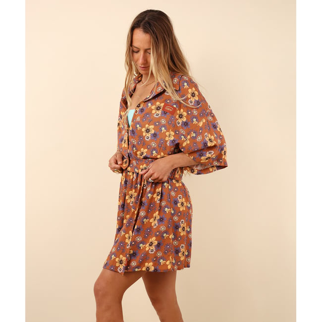 Chemisier court imprimé LAVITRA v002230 <span itemprop=