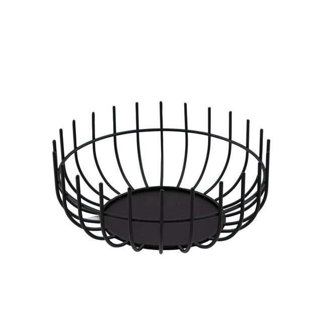 Corbeille à fruit filaire wire en métal noir ø 25 cm Couleur noir <span itemprop=