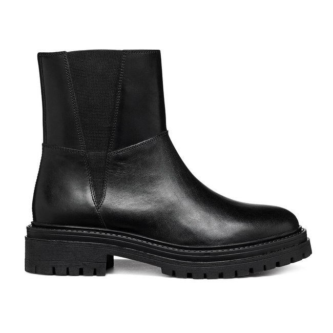 Boots Iridea aus Leder schwarz <span itemprop=