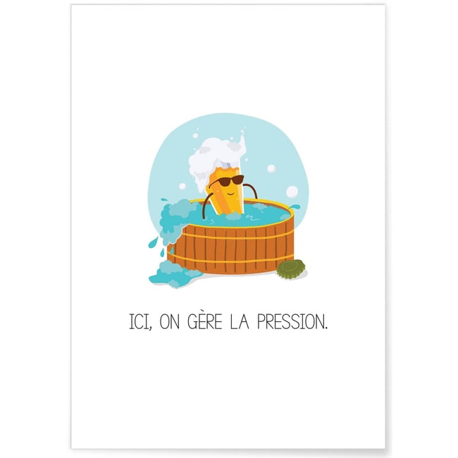 Affiche Ici on gère la pression Couleur blanc <span itemprop=