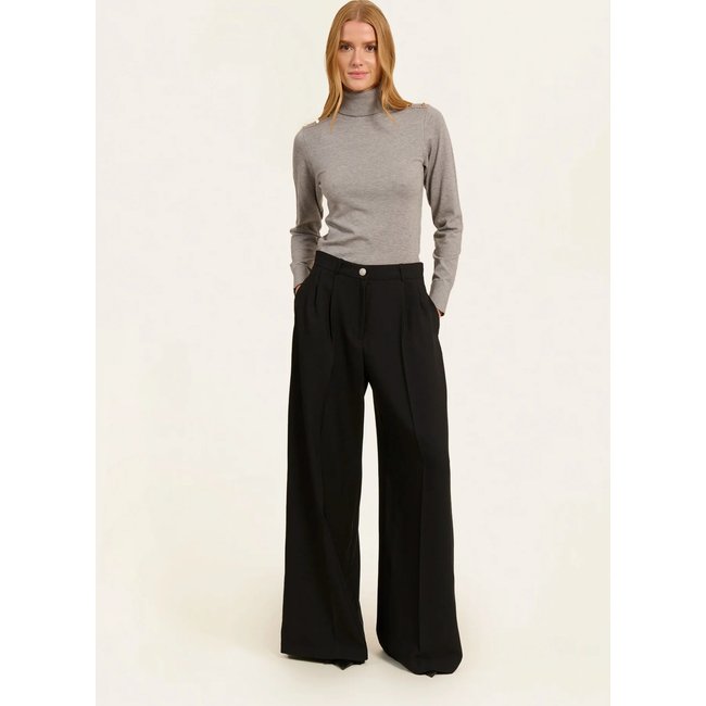 Pantalon work large taille haute DIAMANT noir <span itemprop=
