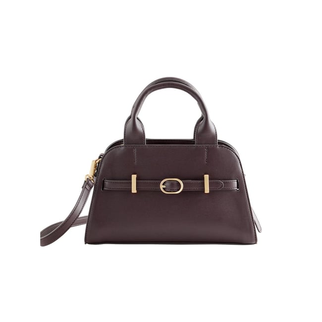 Sac à main carreaux marron chocolat <span itemprop=