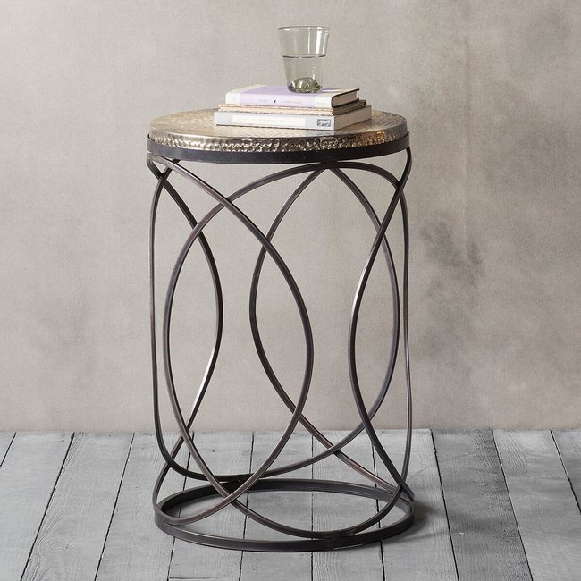 Kollam Hammered Metal Side Table, bronze, SO'HOME