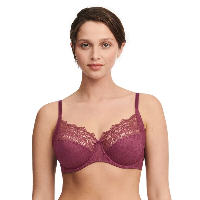 Soutien-gorge emboitant dentelle Georgia prune <span itemprop=