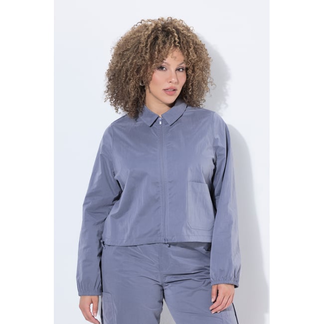 Chemisier avec fermeture zippée gris foncé <span itemprop=
