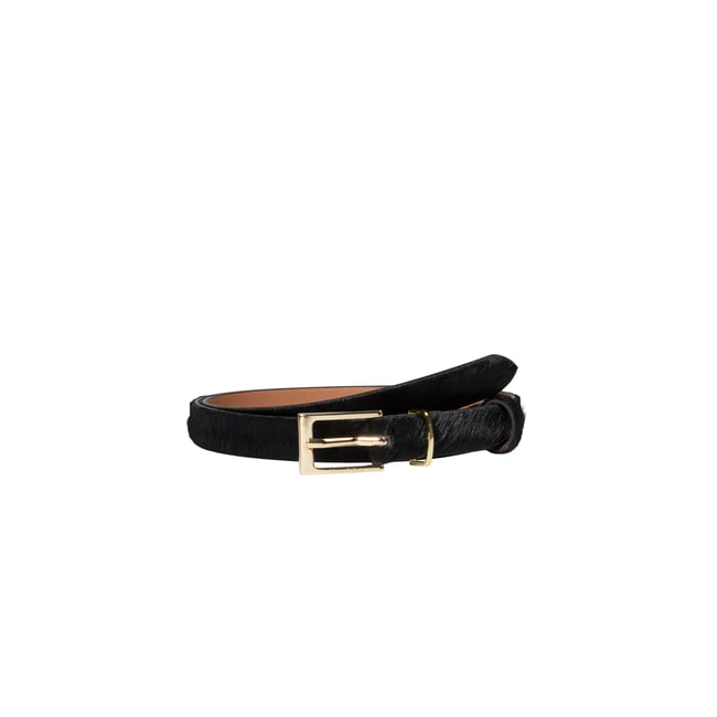 Ceinture modèle Gusa avec une surface en poils naturels noir <span itemprop=