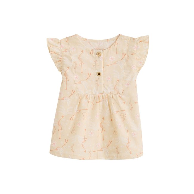Blouse enfant en popeline Poésie d'été vanille <span itemprop=