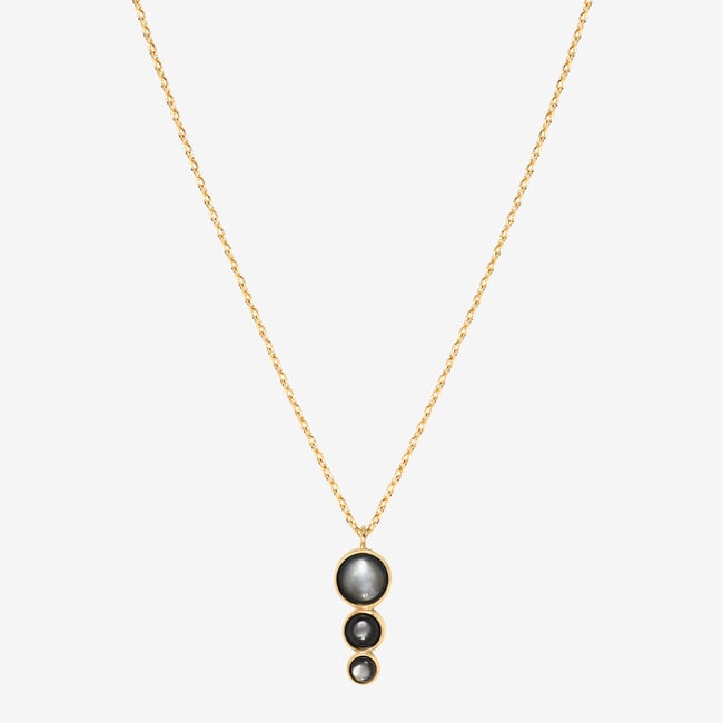 Collier doré nacre grise - andrea nacre grise gris <span itemprop=