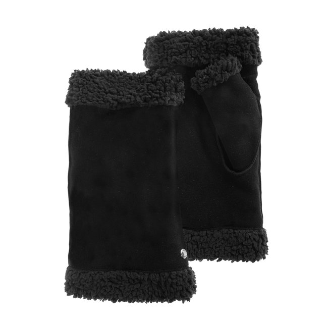 Mitaines Femme bord imitation fourrure Noir main image 1