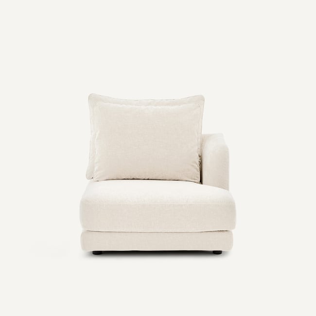 Demi-canapé droit, modulable en velours chenille, TIBERIO - AM.PM