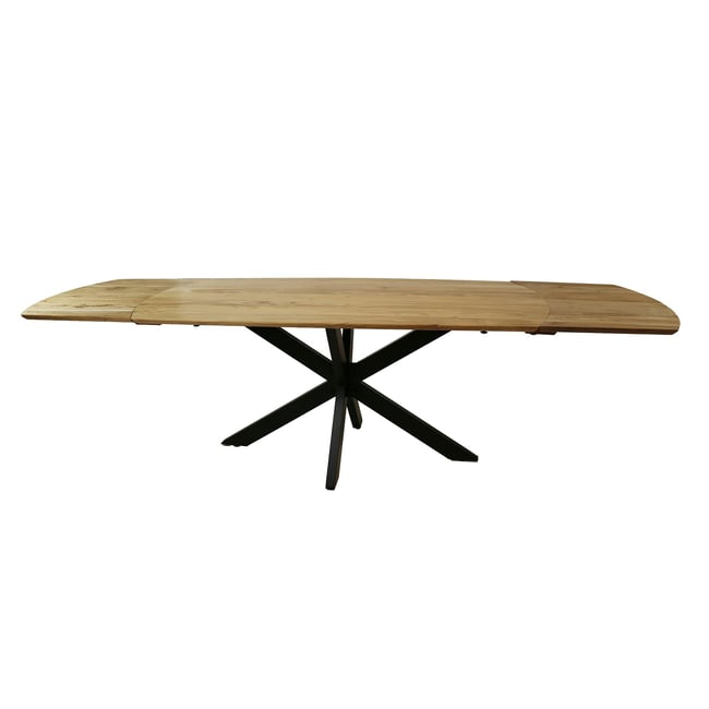Table à manger extensible à bords ronds en bois d'acacia 175-275 cm MELBOURNE Couleur bois naturel <span itemprop=