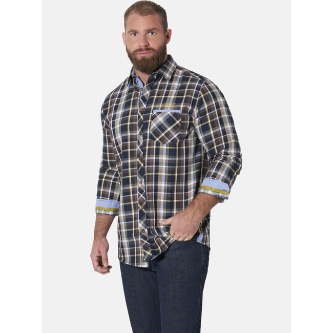 Chemise HALGRIM marron à carreaux <span itemprop=