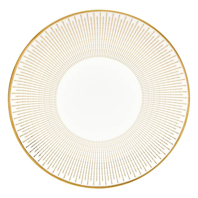 Assiette dessert ronde en porcelaine LUNIS Couleur doré <span itemprop=
