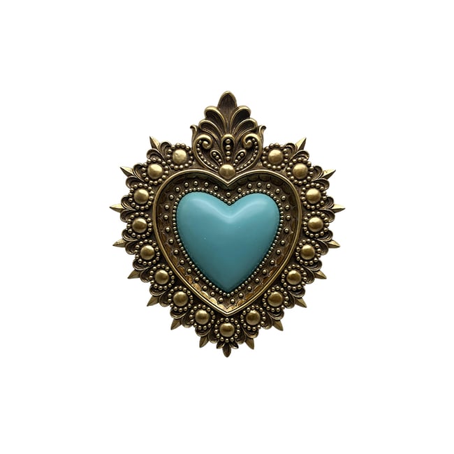 Déco murale ex-voto 21,5x24cm Couleur bleu <span itemprop=