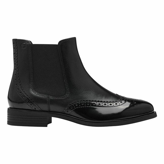 Bottines chelsea bout fleuri noir <span itemprop=