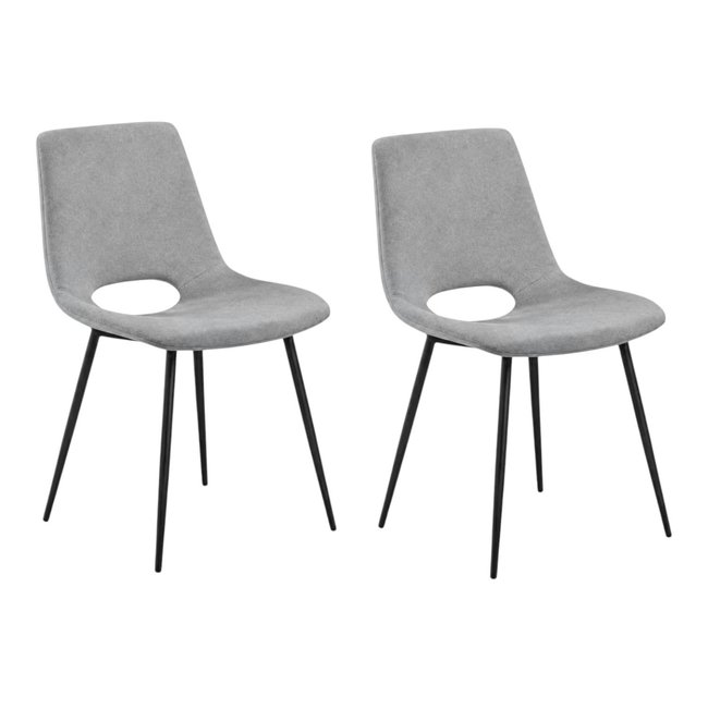 Chaise en tissu, dossier ouvert (lot de 2) LORA - PIER IMPORT